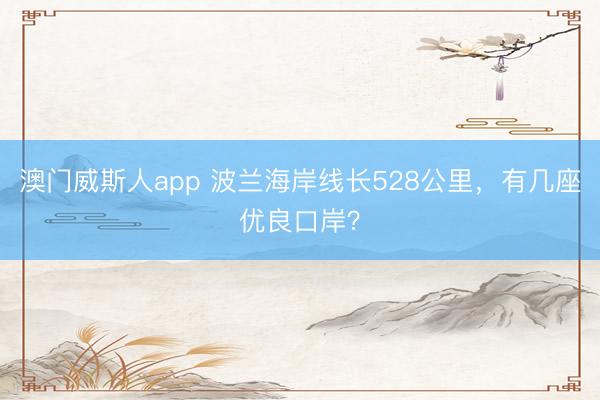 澳门威斯人app 波兰海岸线长528公里，有几座优良口岸？
