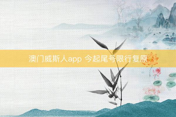 澳门威斯人app 今起尾号限行复原