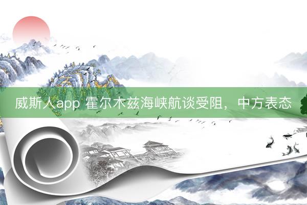 威斯人app 霍尔木兹海峡航谈受阻，中方表态